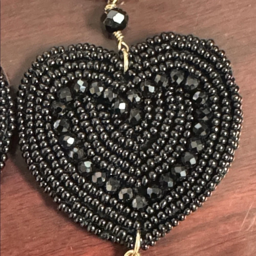Chico’s Beaded Heart & Eye Dangle Earrings